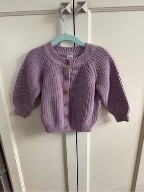 Rococo 24mLilac Knit Button-Front Baby Cardigan